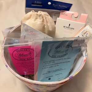 Ballet Bundle For Dancer Small/med Toe pillow with other items listed in basket